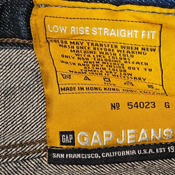 1969 Gap Jeans Men’s Blue Low Rise Straight Fit Sz 34/34 - Picture 7 of 9